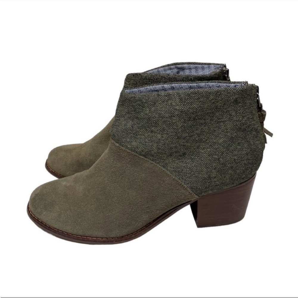 TOM’S Leila Tarmac Green Ankle Booties size 9 - Picture 2 of 11